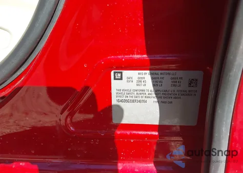 2014 Buick Lacrosse Premium из США, поврежденный, VIN 1G4GD5G33EF249764